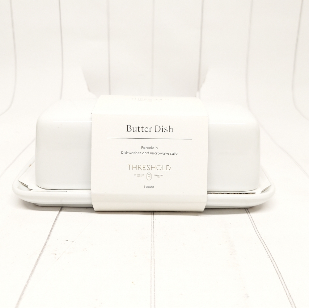 Threshold White Porcelain Butter Dish